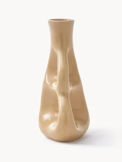 Clearance Pols Potten Vase en céramique fait main Three Ears, haut. 21 cm Beige