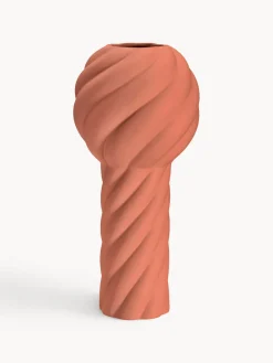 Best Cooee Design Vase en céramique peint à la main Twist Pillar, haut. 34 cm Terracotta