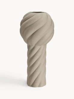 Outlet Cooee Design Vase en céramique peint à la main Twist Pillar, haut. 34 cm Beige clair