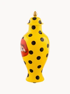 Sale SELETTI Vase en porcelaine avec couvercle Toiletpaper, haut. 47 cm