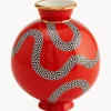 Fashion Jonathan Adler Vase en porcelaine avec or Eden, haut. 23 cm