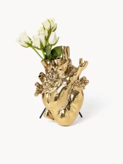 Online SELETTI Vase en porcelaine design Love in Bloom, haut. 25 cm Doré
