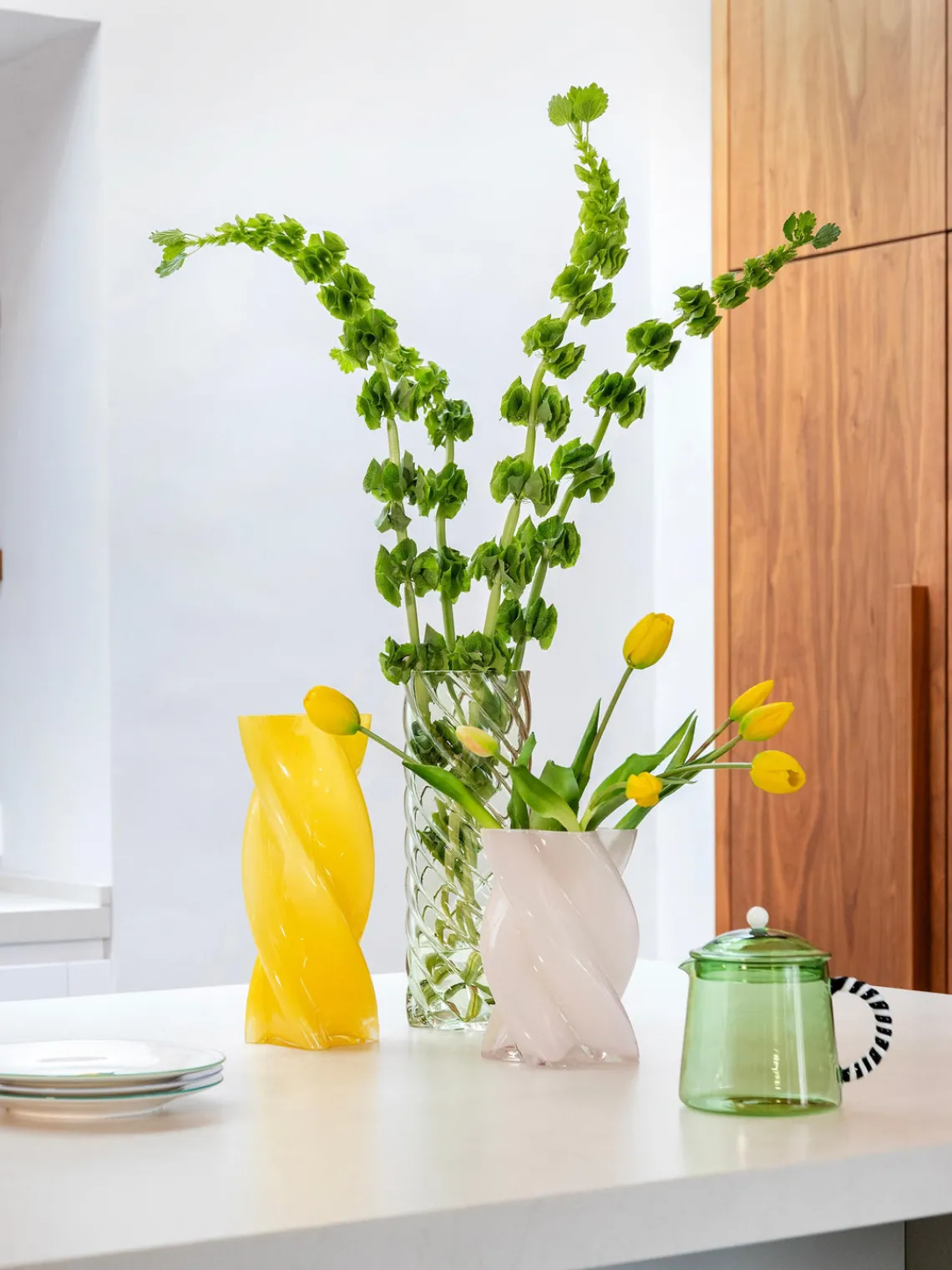 Sale &k Amsterdam Vase en verre fait main Marshmallow, haut. 20 cm