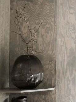 Clearance DBKD Vase en verre Pebble, Ø 28 cm Grège, translucide