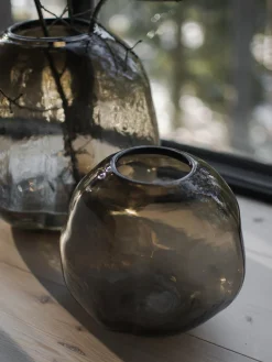 Clearance DBKD Vase en verre Pebble, Ø 28 cm Grège, translucide