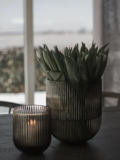 Fashion DBKD Vase en verre Simple Stripe, haut. 14 cm