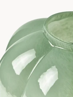 Clearance AYTM Vase en verre soufflé bouche Uva, haut. 35 cm Vert sauge, haute brillance