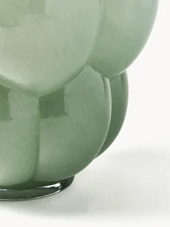 Clearance AYTM Vase en verre soufflé bouche Uva, haut. 35 cm Vert sauge, haute brillance
