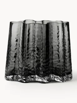 Outlet Cooee Design Vase en verre soufflé bouche Gry, haut. 19 cm Anthracite, translucide