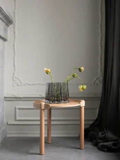 Outlet Cooee Design Vase en verre soufflé bouche Gry, haut. 19 cm Anthracite, translucide