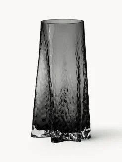 Clearance Cooee Design Vase en verre soufflé bouche Gry, haut. 30 cm Anthracite, translucide