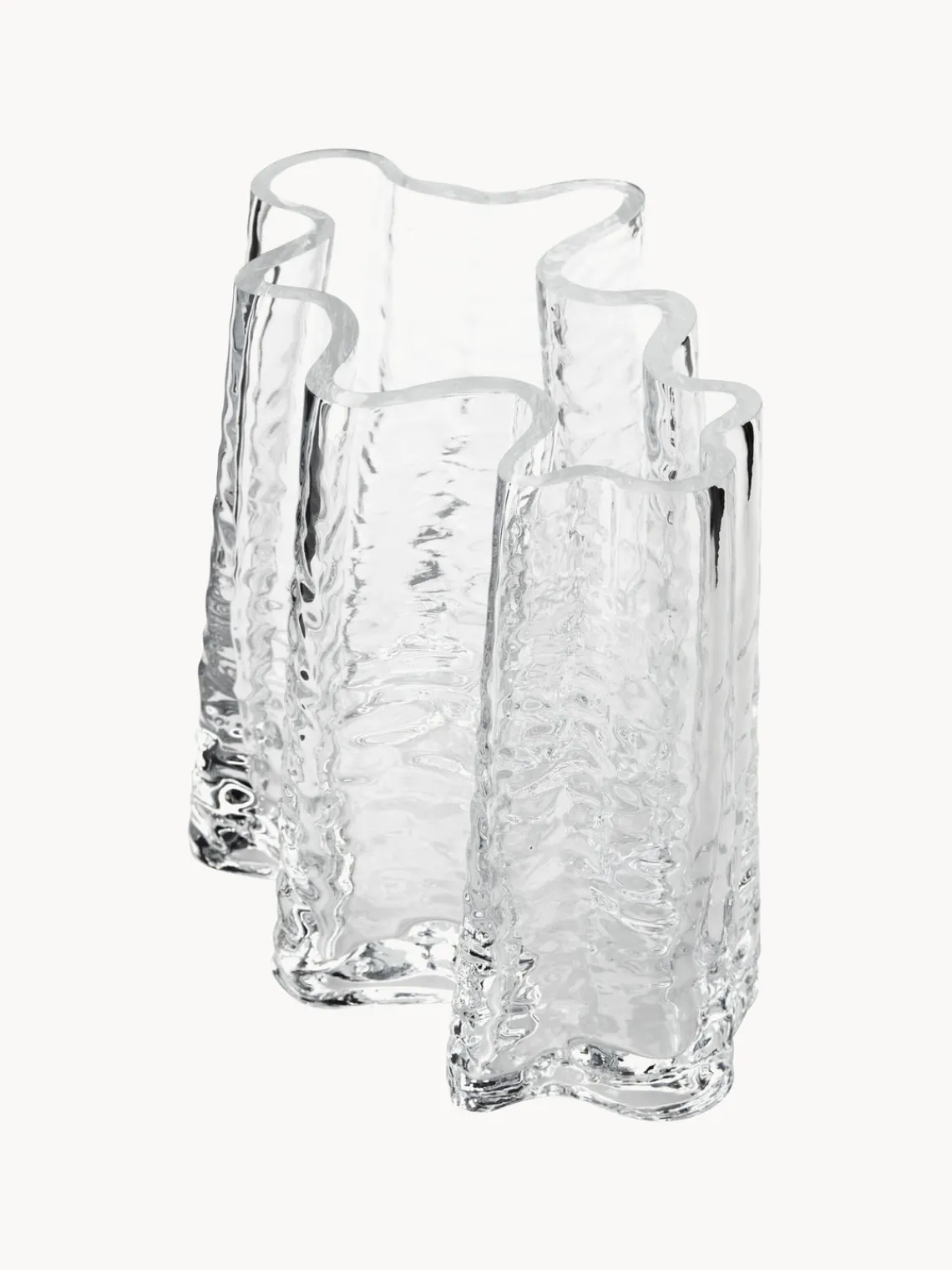 Hot Cooee Design Vase en verre soufflé bouche Gry, haut. 19 cm Transparent