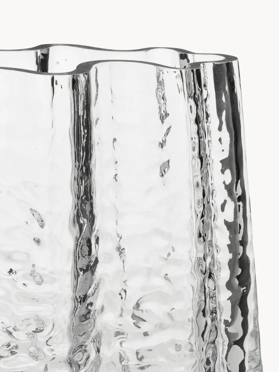 Hot Cooee Design Vase en verre soufflé bouche Gry, haut. 19 cm Transparent