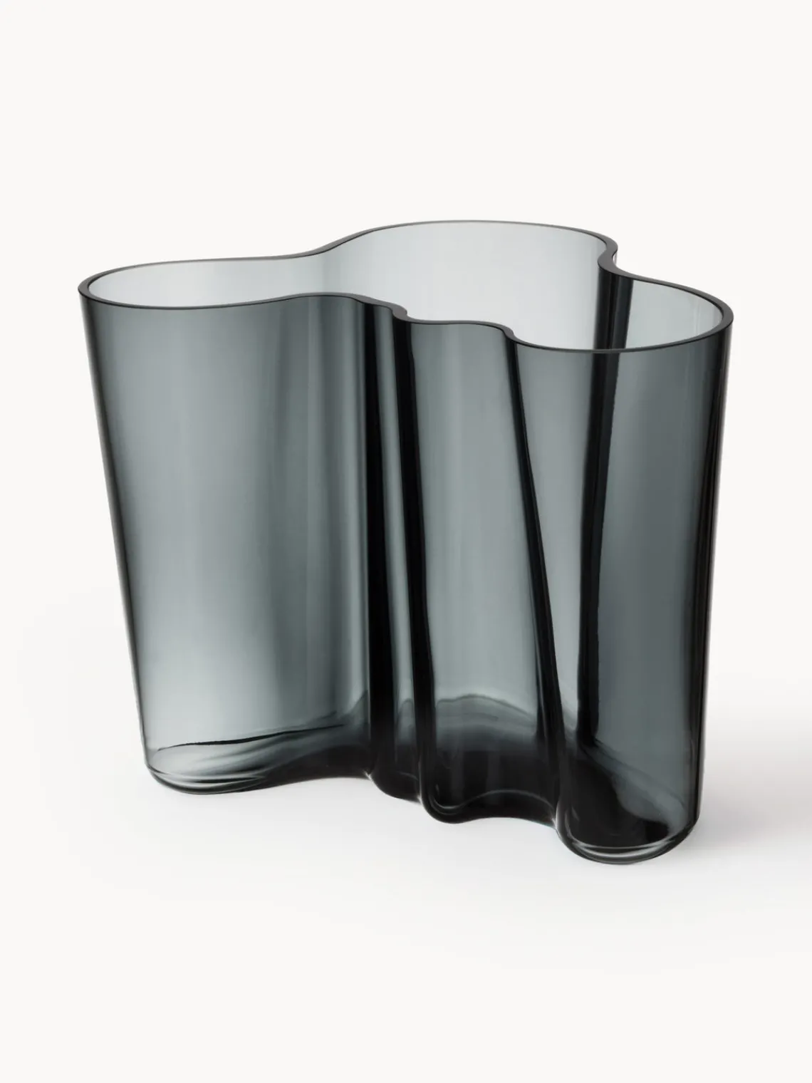 Discount iittala Vase en verre soufflé bouche Alvaro Aalto, haut. 16 cm Gris foncé, transparent