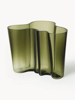 Clearance iittala Vase en verre soufflé bouche Alvaro Aalto, haut. 16 cm Vert, transparent