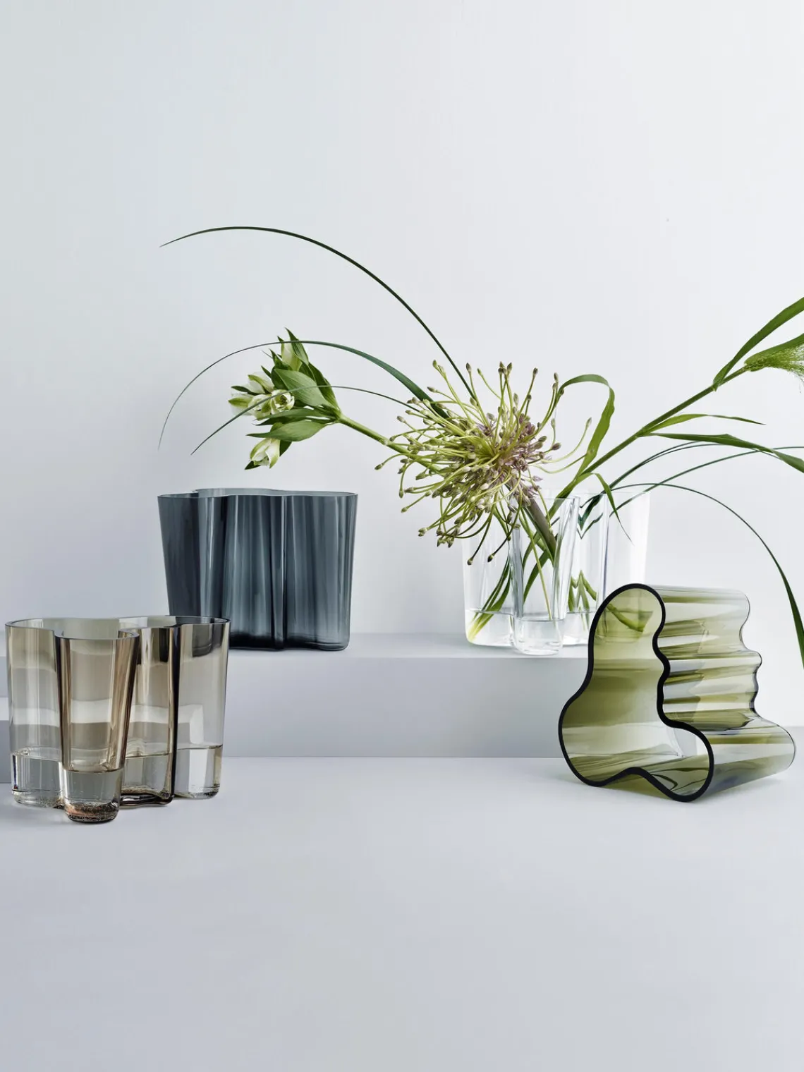 Clearance iittala Vase en verre soufflé bouche Alvaro Aalto, haut. 16 cm Vert, transparent