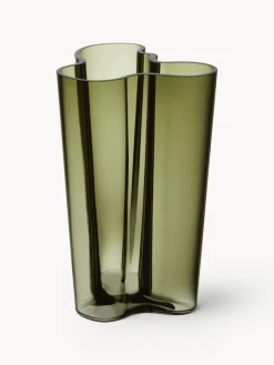 Fashion iittala Vase en verre soufflé bouche Aalto, haut. 25 cm Vert, transparent