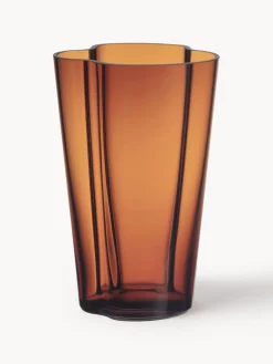 Outlet iittala Vase en verre soufflé bouche Aalto, haut. 22 cm Orange, transparent