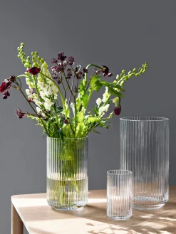 Hot Lyngby Porcelaen Vase en verre soufflé bouche Lyngby, haut. 25 cm Transparent