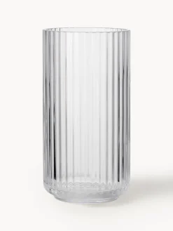 Hot Lyngby Porcelaen Vase en verre soufflé bouche Lyngby, haut. 21 cm Transparent