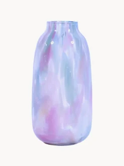 Outlet ANNA VON LIPA Vase en verre soufflé bouche Meadows, haut. 26 cm Tons roses et bleus