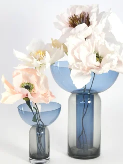 Online AYTM Vase en verre soufflé bouche Torus, haut. 33 cm Bleu, gris foncé, transparent