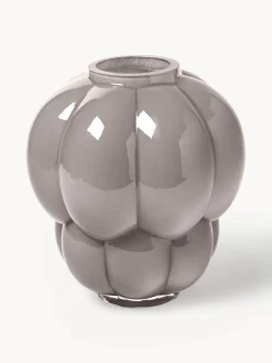 New AYTM Vase en verre soufflé bouche Uva, haut. 28 cm Gris clair, haute brillance