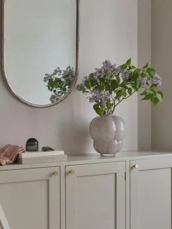 New AYTM Vase en verre soufflé bouche Uva, haut. 28 cm Gris clair, haute brillance
