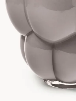 New AYTM Vase en verre soufflé bouche Uva, haut. 28 cm Gris clair, haute brillance