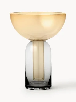 Online AYTM Vase en verre soufflé bouche Torus, haut. 20 cm Ocre, gris foncé, transparent