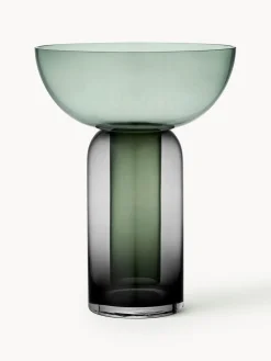 Best AYTM Vase en verre Torus, haut. 33 cm Vert foncé, gris foncé transparent