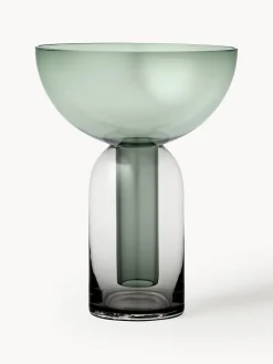 Online AYTM Vase en verre Torus, haut. 20 cm Gris foncé, vert foncé, transparent