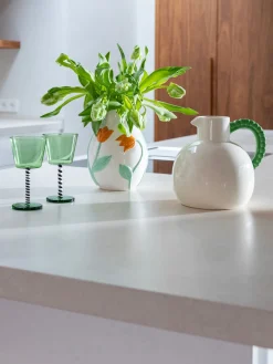 Best &k Amsterdam Vase fait main en dolomite Tulip, haut. 22 cm