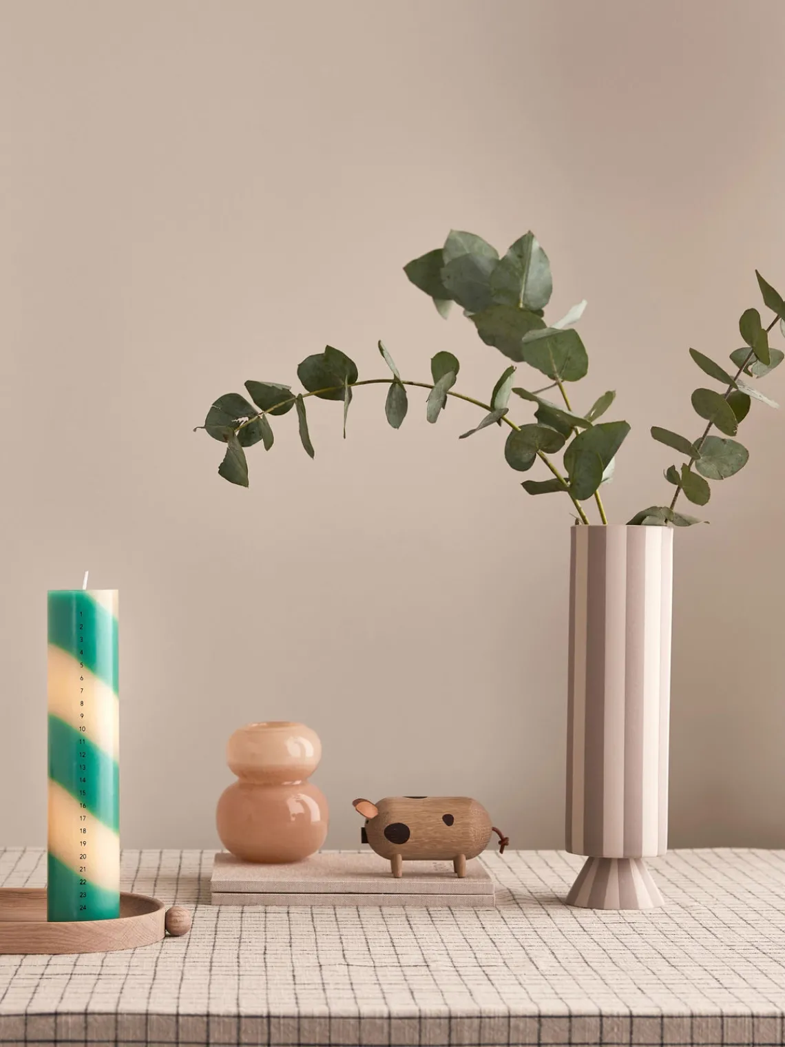 Discount Oyoy Living Design Vase fait main Toppu, haut. 31 cm Tons beiges