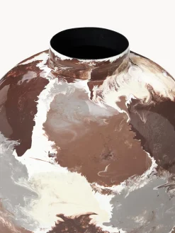 Sale Broste Copenhagen Vase peint à la main Thyra, haut. 31 cm Blanc crème, terracotta, lilas, lie de vin