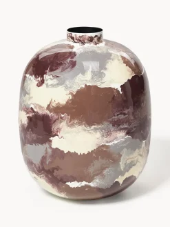 Fashion Broste Copenhagen Vase peint à la main Thyra, haut. 50 cm Blanc crème, terracotta, lilas, lie de vin