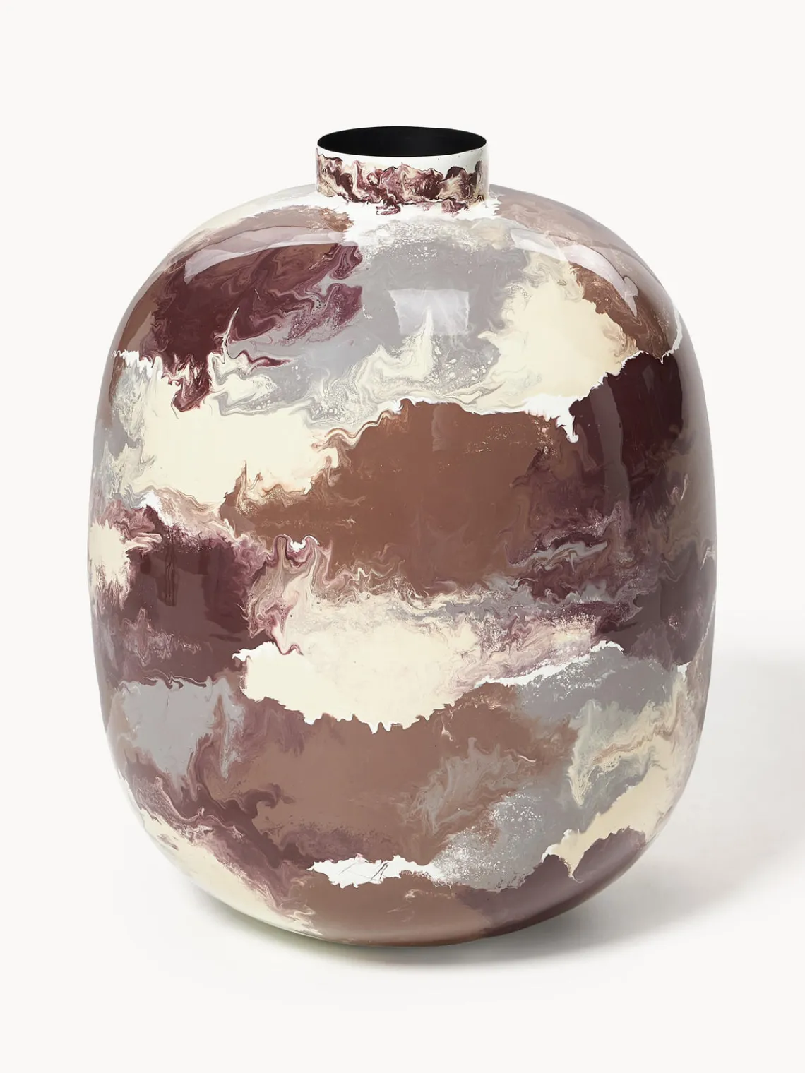 Fashion Broste Copenhagen Vase peint à la main Thyra, haut. 50 cm Blanc crème, terracotta, lilas, lie de vin