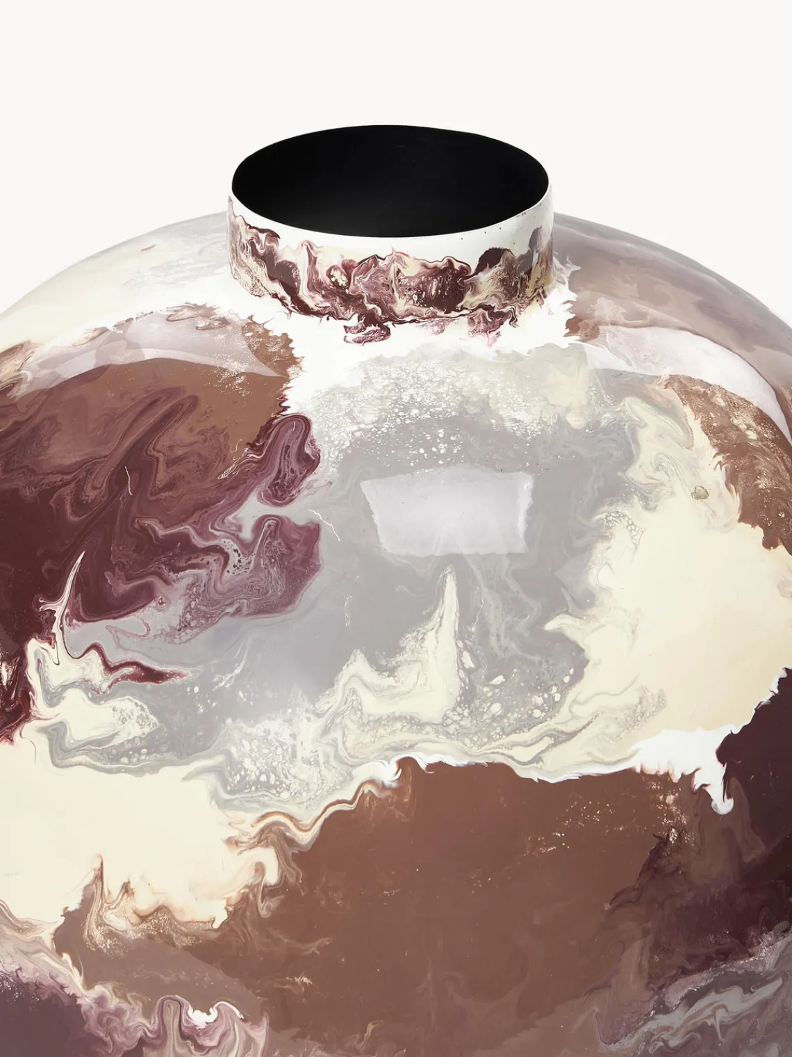 Fashion Broste Copenhagen Vase peint à la main Thyra, haut. 50 cm Blanc crème, terracotta, lilas, lie de vin