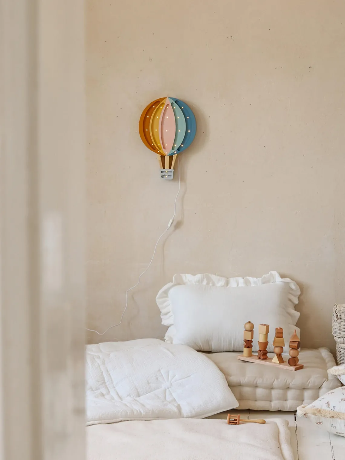 Online Little Lights Veilleuse LED faite main avec minuterie et télécommande Hot Air Baloon, intensité lumineuse variable Multicolore
