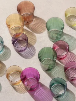 Sale Lsa International Verre à eau en verre strié soufflé bouche Gems, 4 élém.