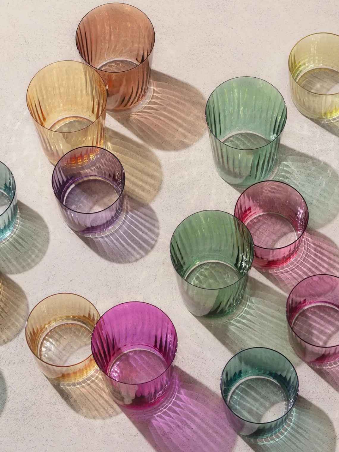 Sale Lsa International Verre à eau en verre strié soufflé bouche Gems, 4 élém.