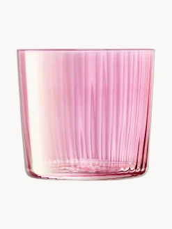 Sale Lsa International Verre à eau en verre strié soufflé bouche Gems, 4 élém.