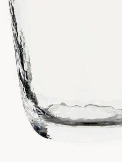Fashion Broste Copenhagen Verre à eau soufflé bouche, surface lisse Hammered, 4 pièces Transparent