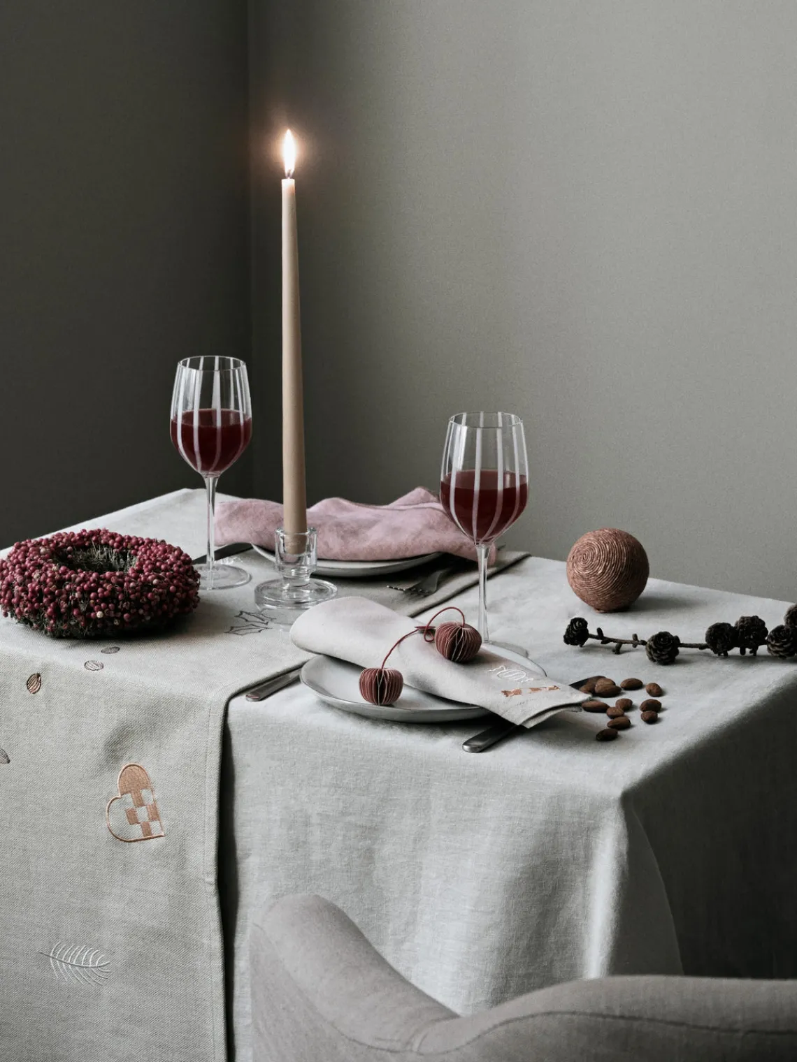 Hot Broste Copenhagen Verre à vin rouge soufflé bouche Stripe