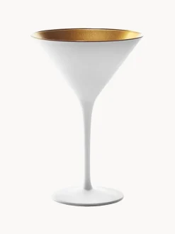 New Stölzle Lausitz Verres à cocktail en cristal mat Elements, 6 pièces Blanc, doré
