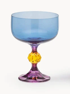Hot Anna + Nina Verres à cocktail en cristal Paradise, 2 pièces Bleu, lilas, jaune soleil, transparent