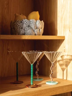 Online &k Amsterdam Verres à cocktail Perle, 2 pièces Transparent, vert foncé, orange