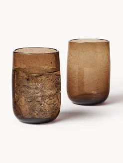 Sale Olsson & Jensen Verres à eau artisanaux avec bulles d'air Bari, 6 pièces Brun