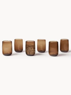 Sale Olsson & Jensen Verres à eau artisanaux avec bulles d'air Bari, 6 pièces Brun