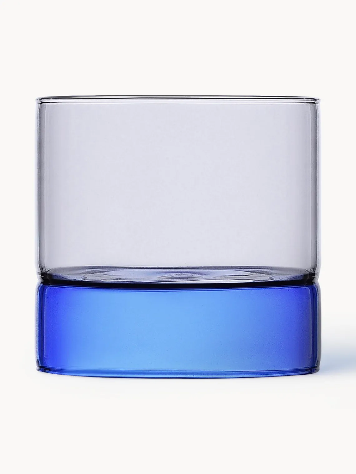 Outlet ICHENDORF Verres à eau artisanaux Bamboo Groove, 2 pièces Bleu, gris, transparent